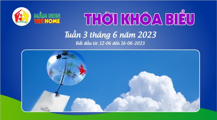 Thời khóa biểu tuần 3 tháng 6 năm 2023 Mầm non VietHome