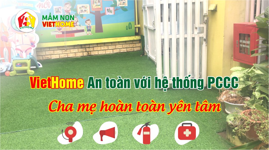 VietHome - Trường mầm non với hệ thống PCCC an toàn và đảm bảo.