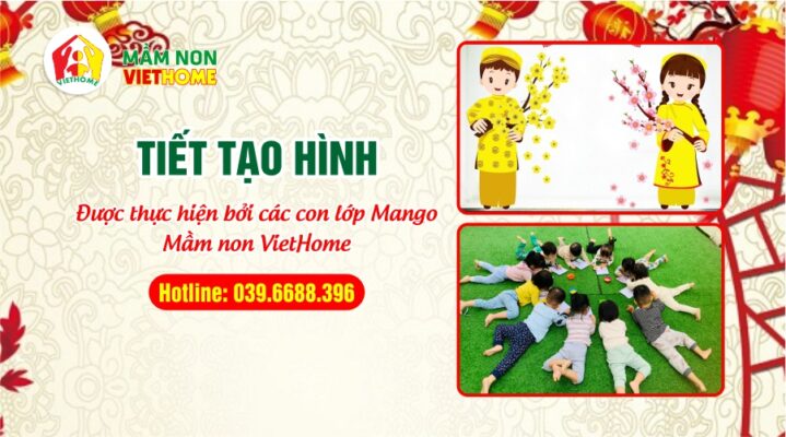 Tiết tạo hình hoa đào, hoa mai ngày tết của các con lớp Mango